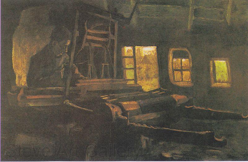 Vincent Van Gogh Weaver, in a room with three narrow windows